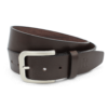 Ledergürtel mit Edelstahlschnalle braun 4 cm