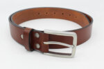 Handgemachter Ledergürtel mit Schnalle Edelstahl 3,5cm brauner Gürtel für Herren