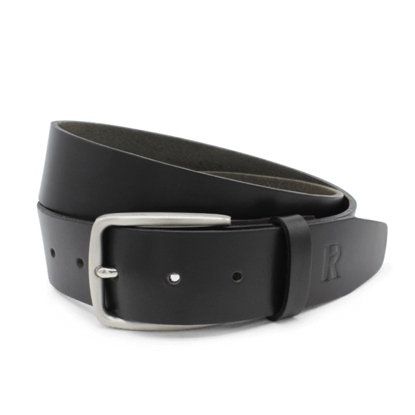 Ledergürtel Herren Schwarz 4 cm Gürtel mit Edelstahlschnalle