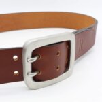 Jeansgürtel 4 cm Herren Doppeldornschnalle braun