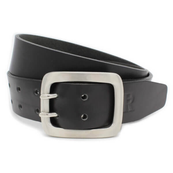Ledergürtel Doppeldorn Schwarz Gürtel Herren