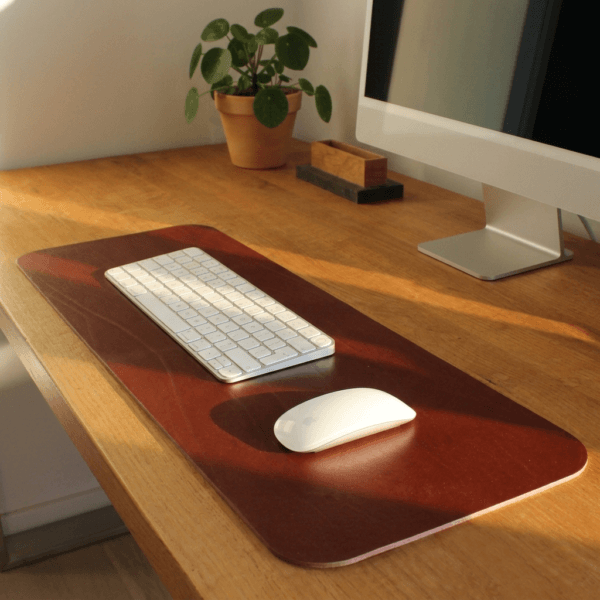 Tastatur Unterlage braun Leder Echtleder