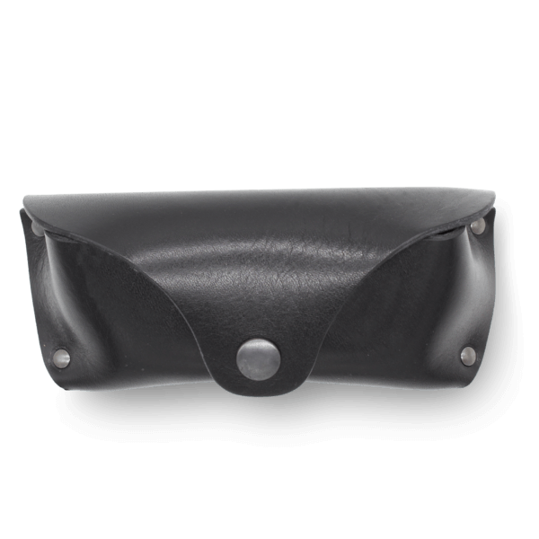 Brillenetui Leder schwarz Damen Brillentasche Echtleder