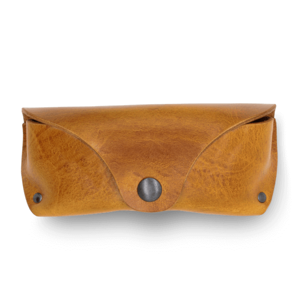 Brillenetui Leder Vintage Cognac Lederetui
