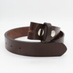 Herrengürtel ohne Schnalle aus Leder dunkelbraun 3,5cm breit
