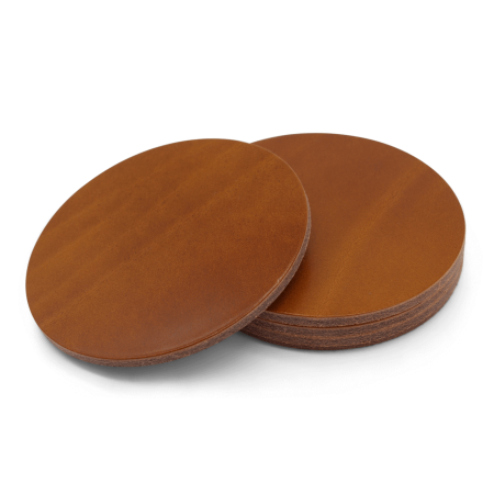 Leder Untersetzer Glasuntersetzer rund cognac
