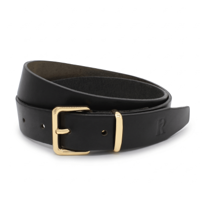Schwarzer Ledergürtel für Damen mit goldener Schnalle 3 cm breit Damengürtel