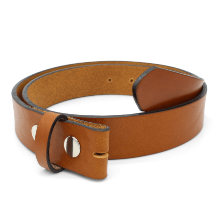 Ledergürtel ohne Schnalle Damen Herren Cognac Braun 3,5cm